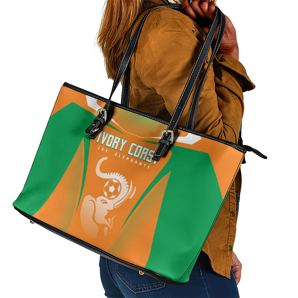 Ivory Coast Football 2026 Leather Tote Bag Go Les Elephants
