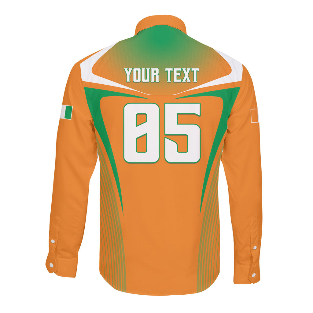 Custom Ivory Coast Football 2026 Long Sleeve Button Shirt Go Les Elephants