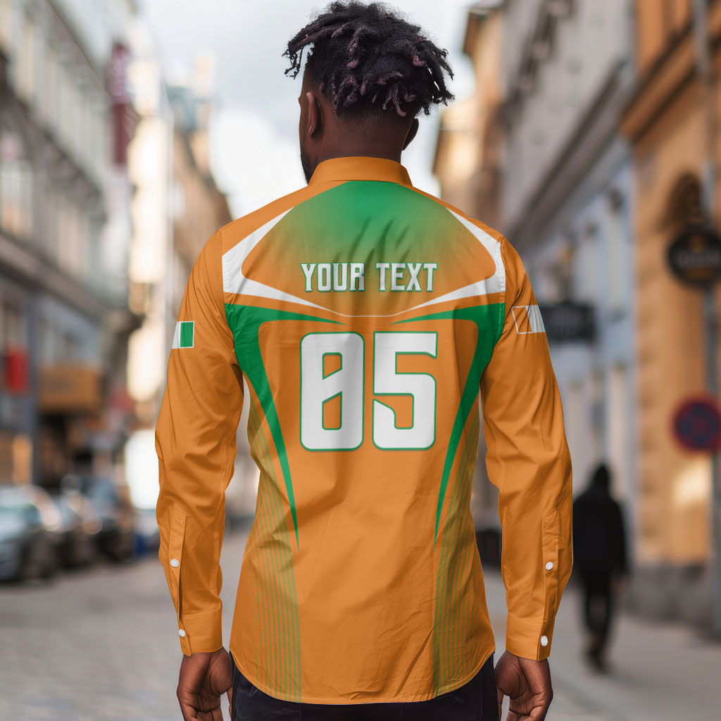 Custom Ivory Coast Football 2026 Long Sleeve Button Shirt Go Les Elephants