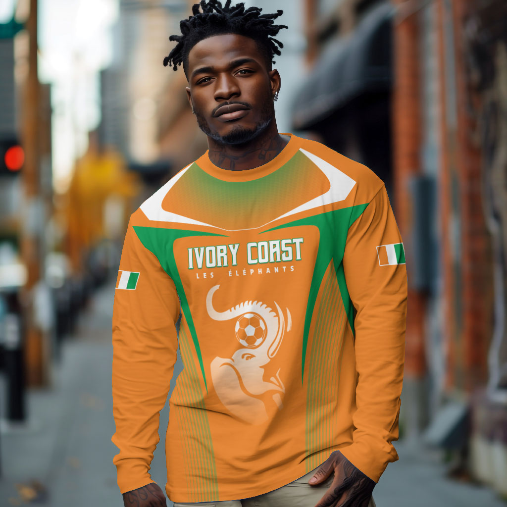 Custom Ivory Coast Football 2026 Long Sleeve Shirt Go Les Elephants
