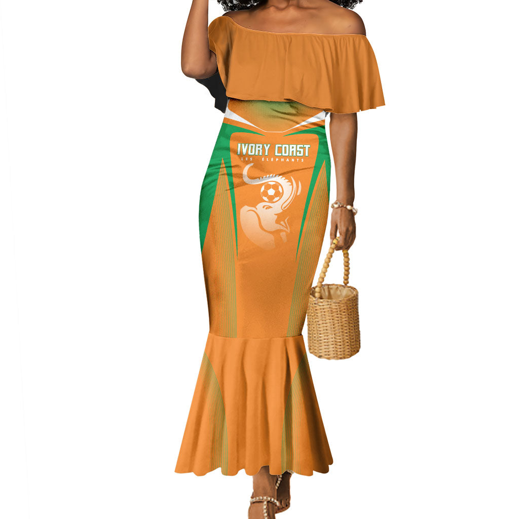 Custom Ivory Coast Football 2026 Mermaid Dress Go Les Elephants