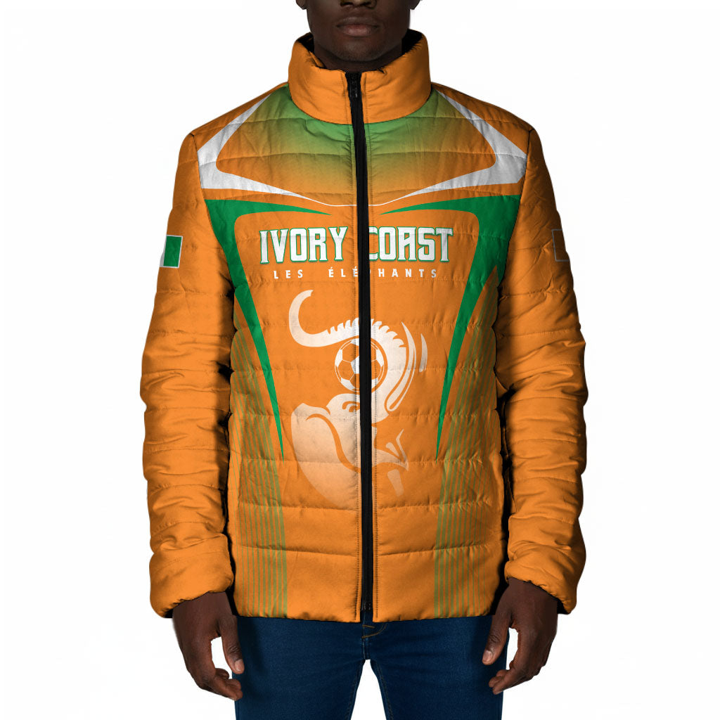 Custom Ivory Coast Football 2026 Padded Jacket Go Les Elephants