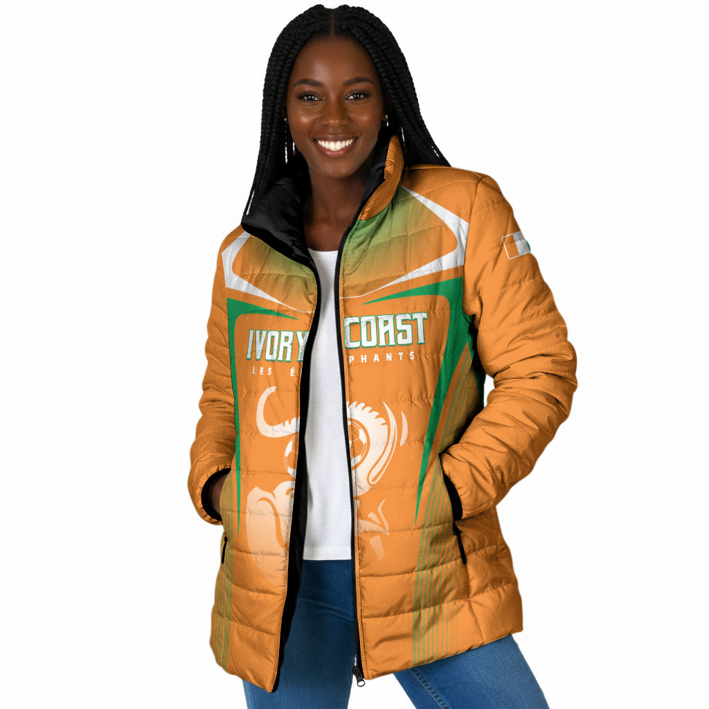 Custom Ivory Coast Football 2026 Padded Jacket Go Les Elephants