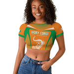 Custom Ivory Coast Football 2026 Raglan Cropped T shirt Go Les Elephants