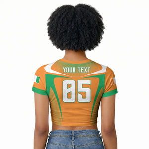 Custom Ivory Coast Football 2026 Raglan Cropped T shirt Go Les Elephants