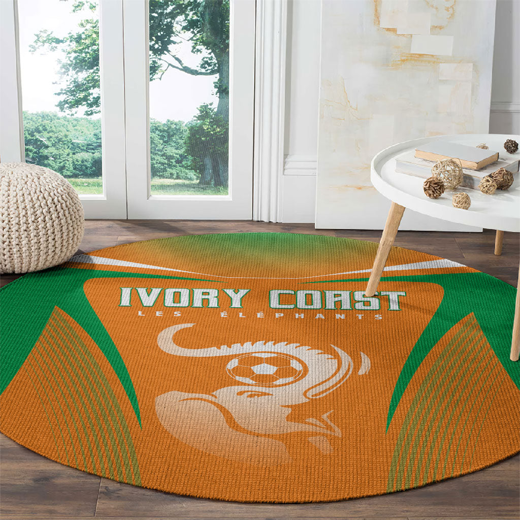 Ivory Coast Football 2026 Round Carpet Go Les Elephants