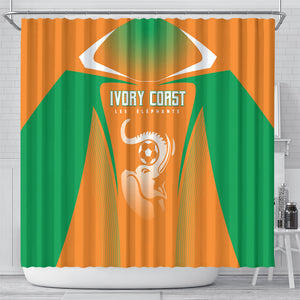 Ivory Coast Football 2026 Shower Curtain Go Les Elephants