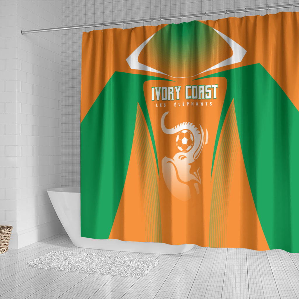 Ivory Coast Football 2026 Shower Curtain Go Les Elephants