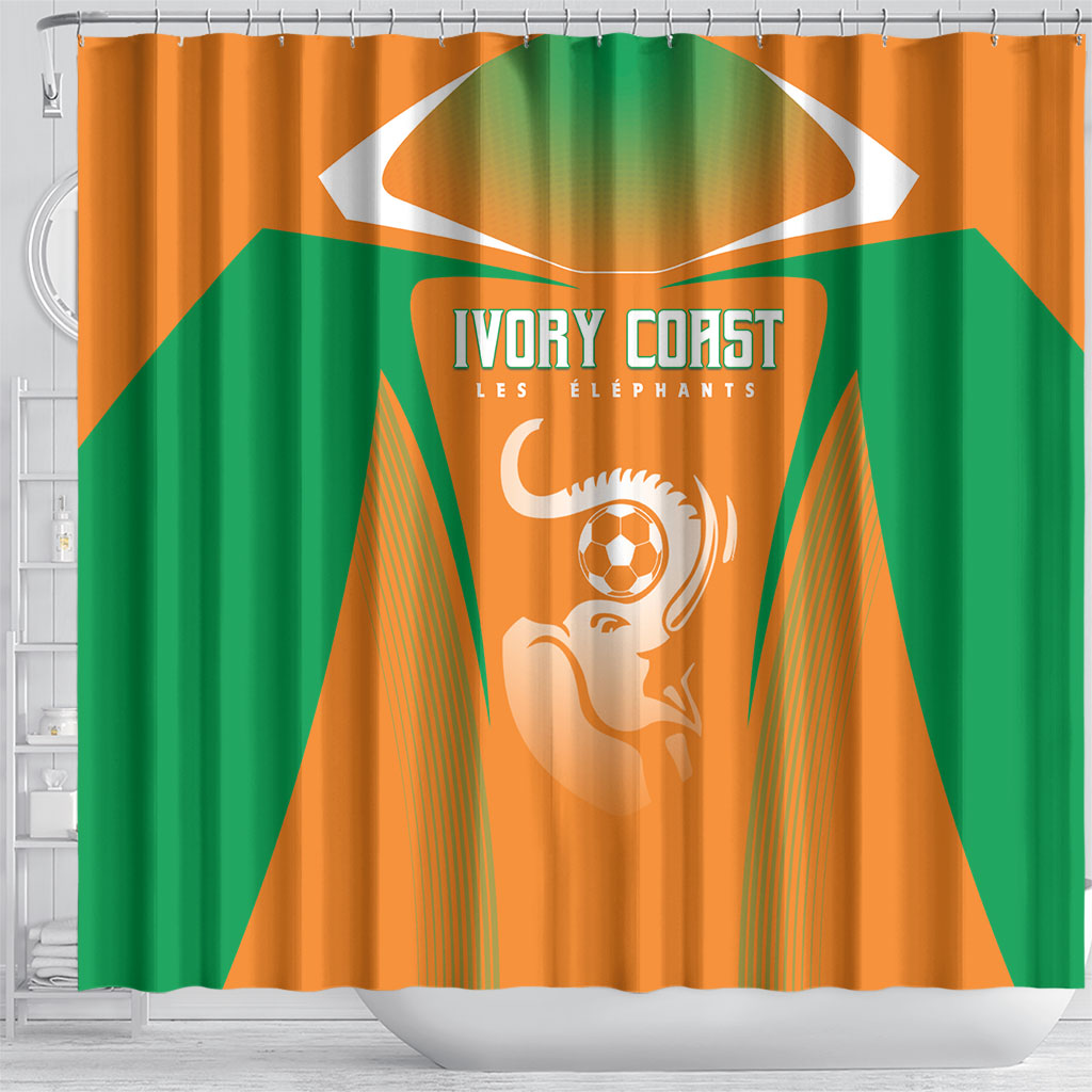 Ivory Coast Football 2026 Shower Curtain Go Les Elephants