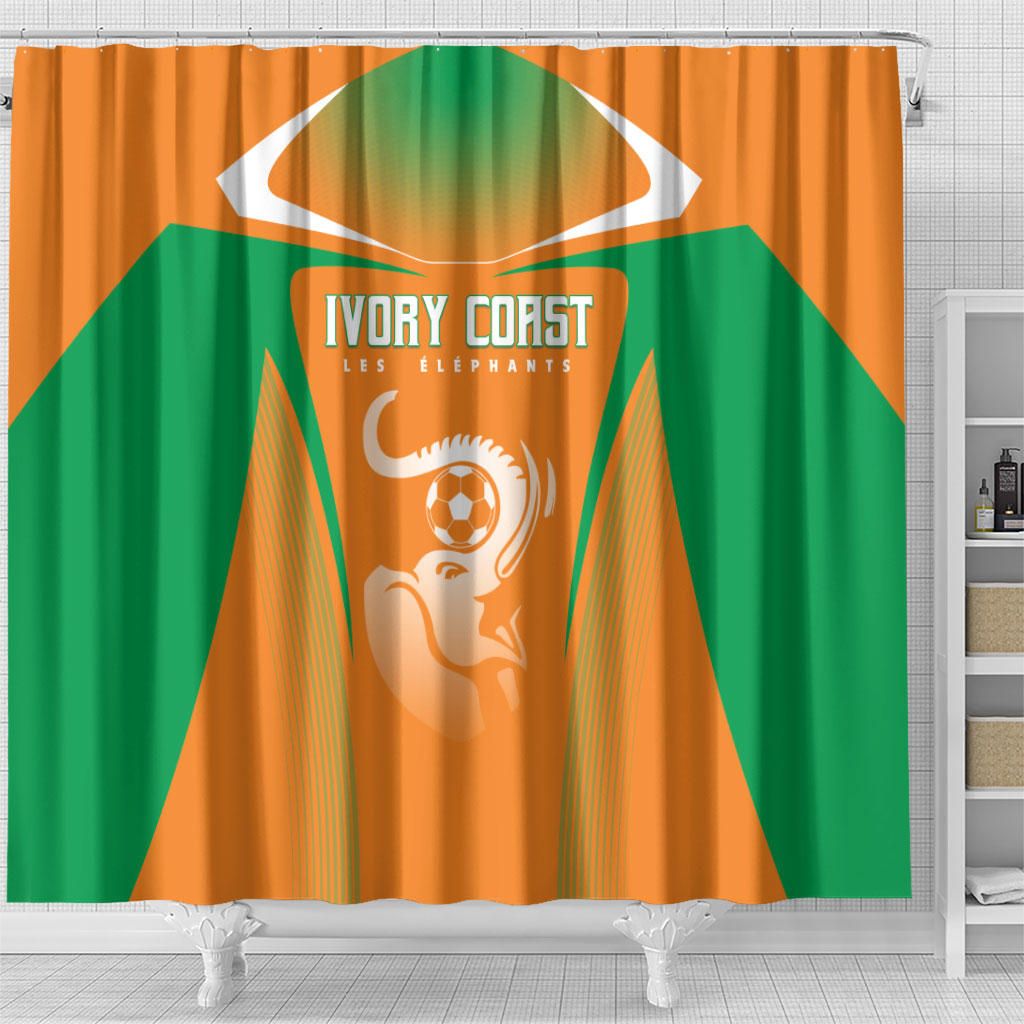 Ivory Coast Football 2026 Shower Curtain Go Les Elephants