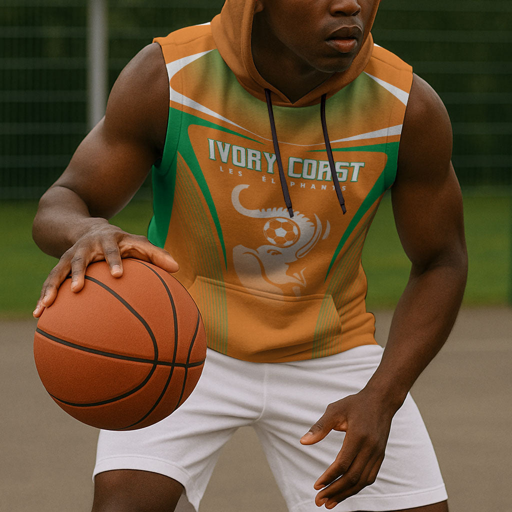 Custom Ivory Coast Football 2026 Sleeveless Hoodie Go Les Elephants