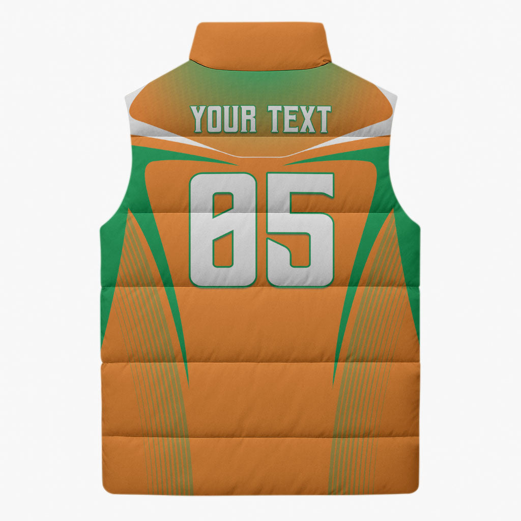 Custom Ivory Coast Football 2026 Sleeveless Puffer Jacket Go Les Elephants