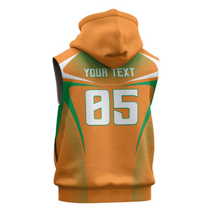 Custom Ivory Coast Football 2026 Sleeveless Zip Hoodie Go Les Elephants