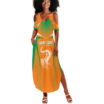 Custom Ivory Coast Football 2026 Summer Maxi Dress Go Les Elephants
