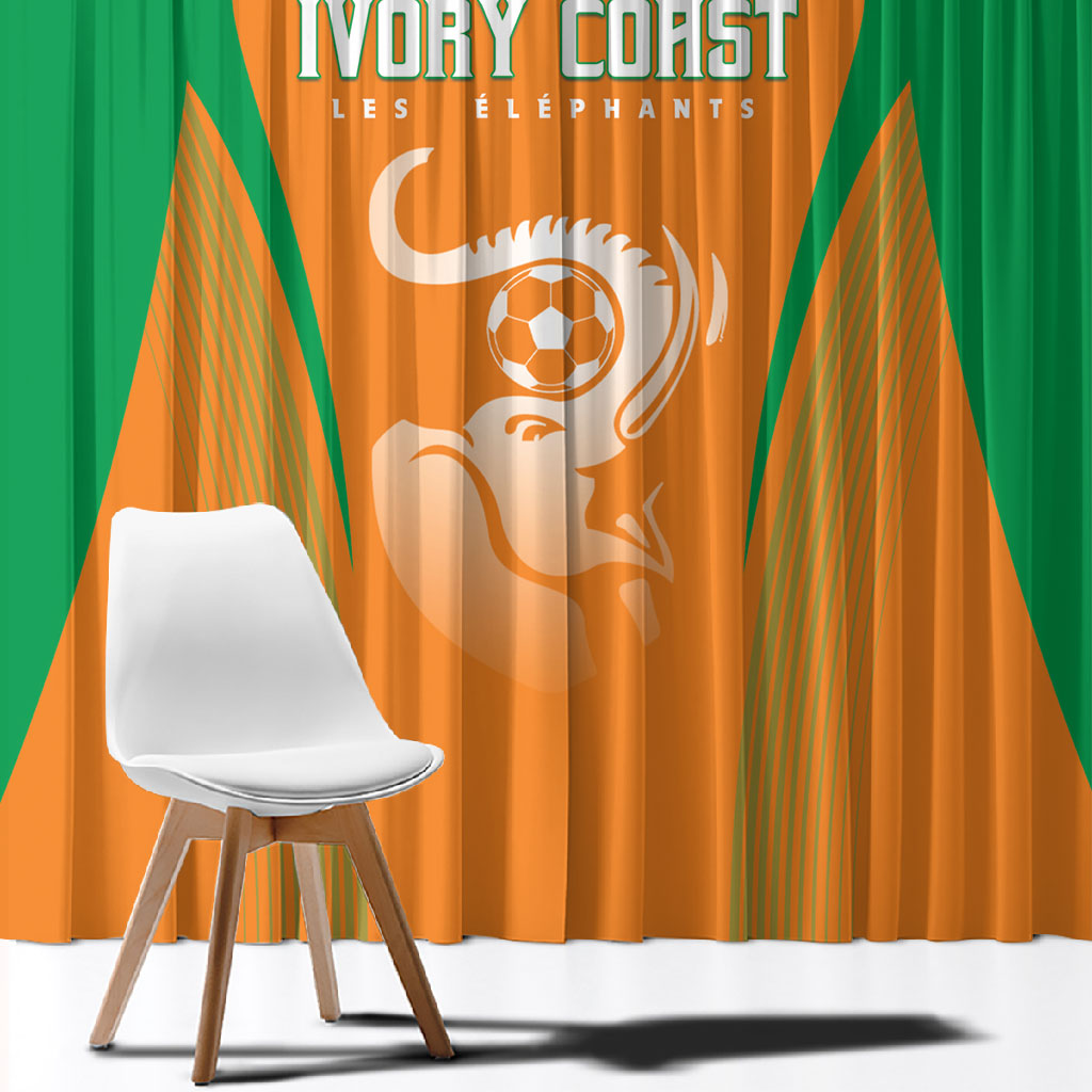 Ivory Coast Football 2026 Window Curtain Go Les Elephants