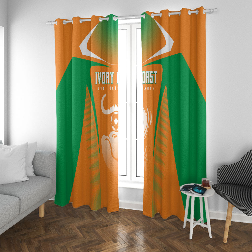 Ivory Coast Football 2026 Window Curtain Go Les Elephants