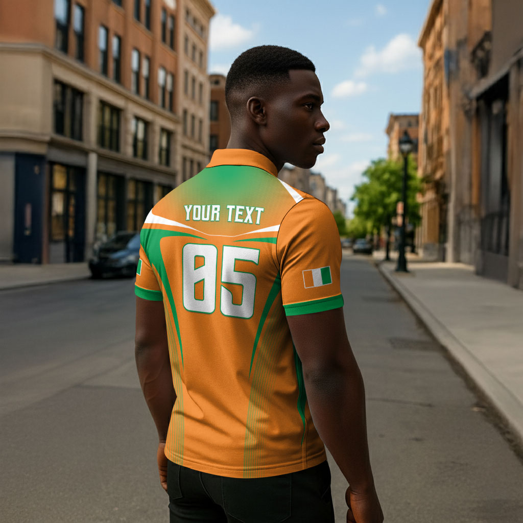 Custom Ivory Coast Football 2026 Zipper Polo Shirt Go Les Elephants