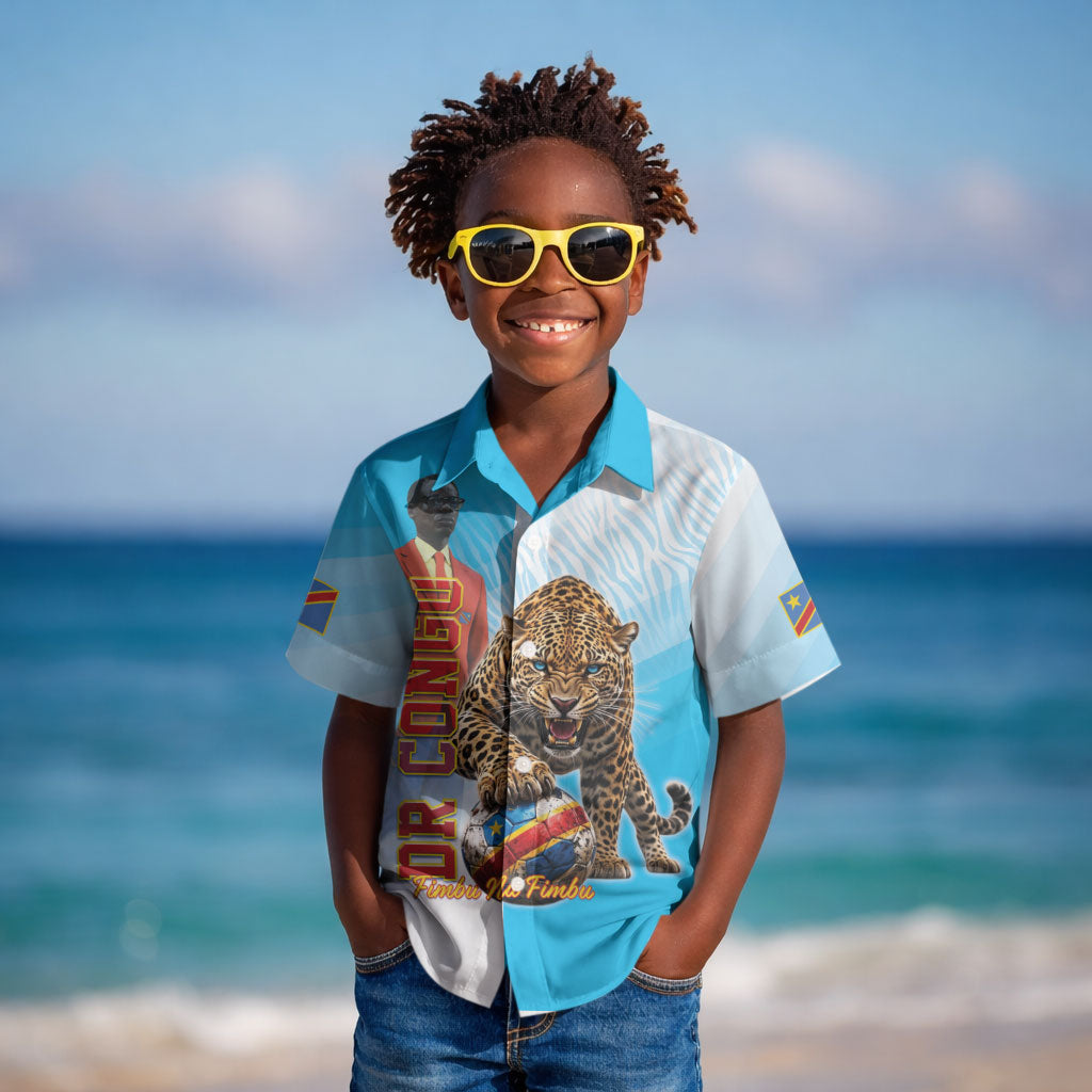 Custom DR Congo Football 2026 Kid Hawaiian Shirt Fimbu Na Fimbu