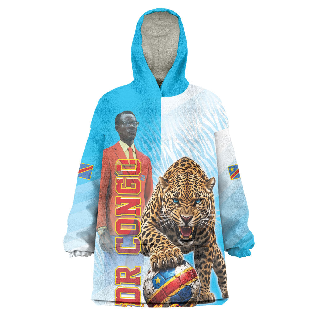 Custom DR Congo Football 2026 Kid Wearable Blanket Hoodie Fimbu Na Fimbu