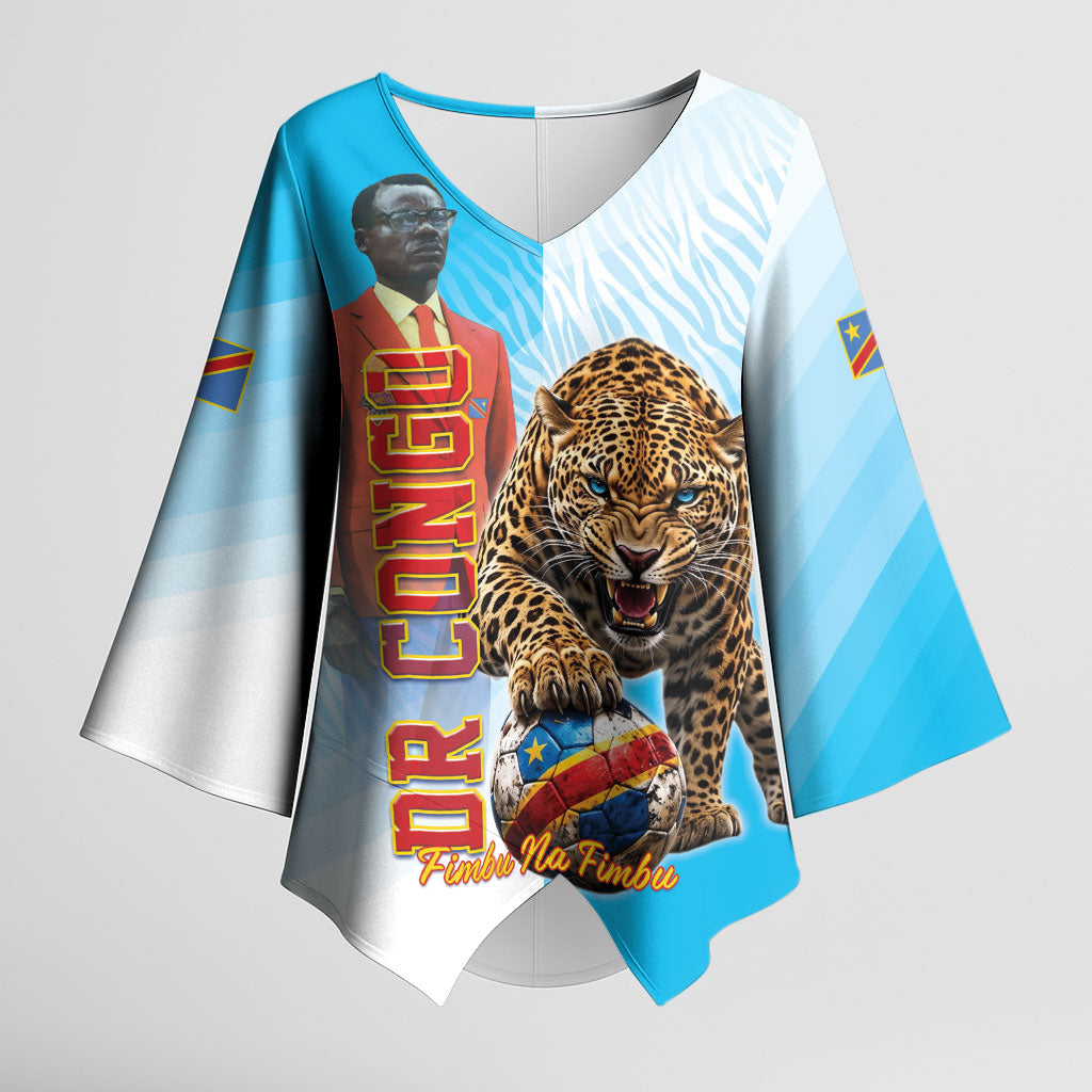 Custom DR Congo Football 2026 Kimono Sleeve Blouse Fimbu Na Fimbu