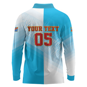 Custom DR Congo Football 2026 Long Sleeve Polo Shirt Fimbu Na Fimbu