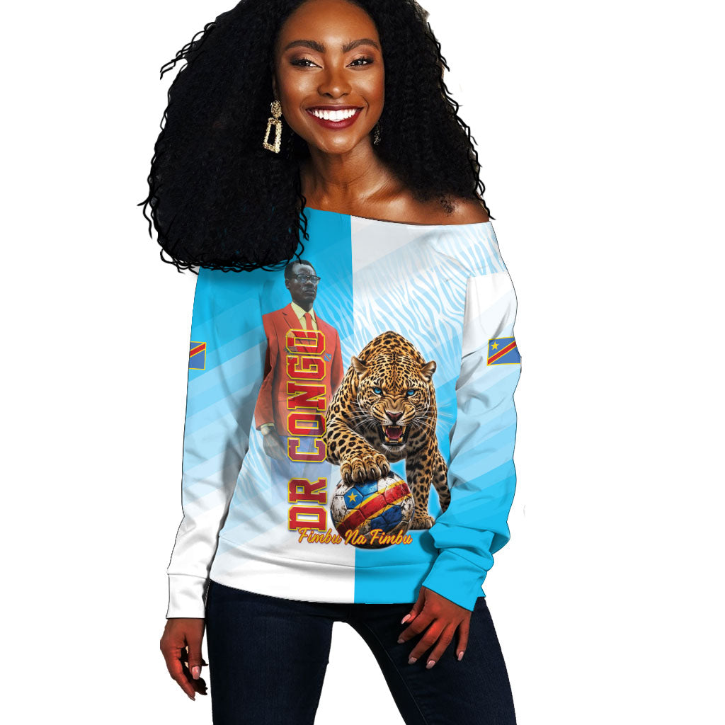 Custom DR Congo Football 2026 Off Shoulder Sweater Fimbu Na Fimbu