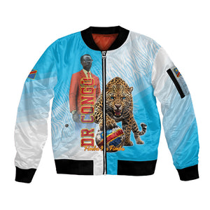 Custom DR Congo Football 2026 Sleeve Zip Bomber Jacket Fimbu Na Fimbu