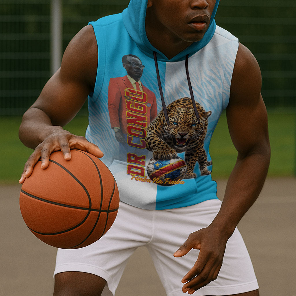 Custom DR Congo Football 2026 Sleeveless Hoodie Fimbu Na Fimbu