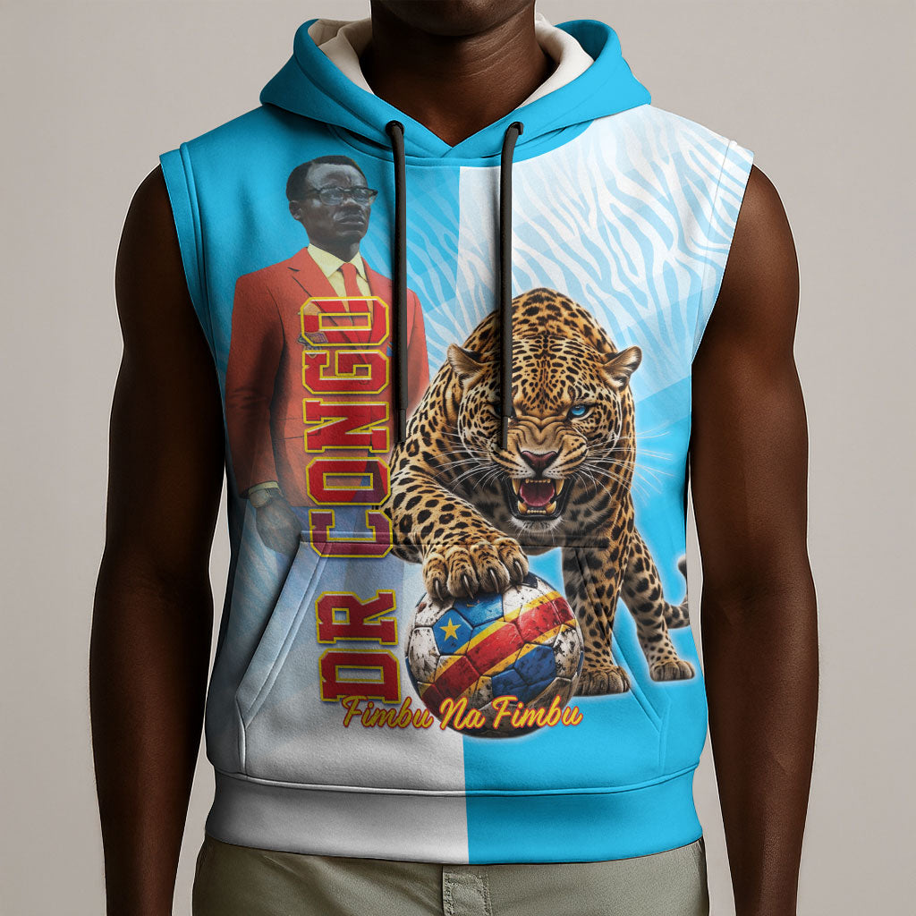 Custom DR Congo Football 2026 Sleeveless Hoodie Fimbu Na Fimbu