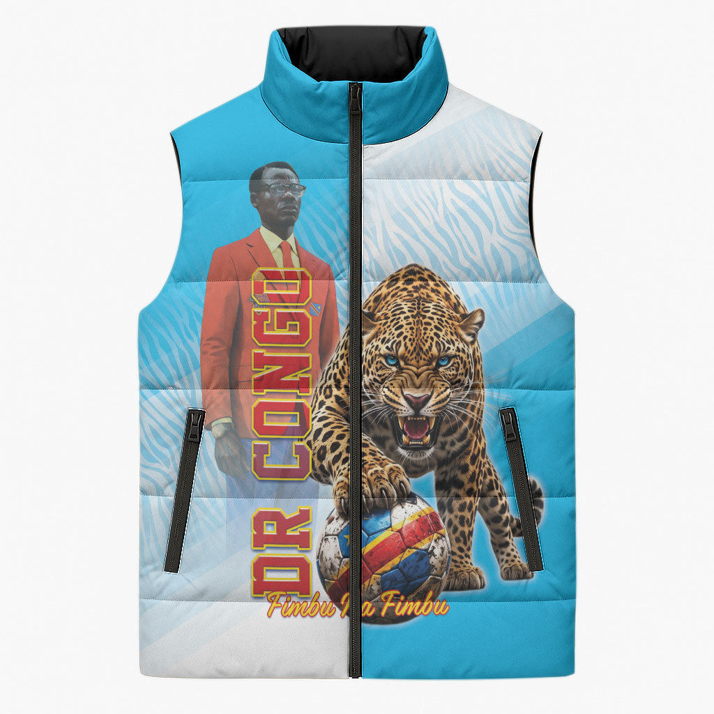 Custom DR Congo Football 2026 Sleeveless Puffer Jacket Fimbu Na Fimbu