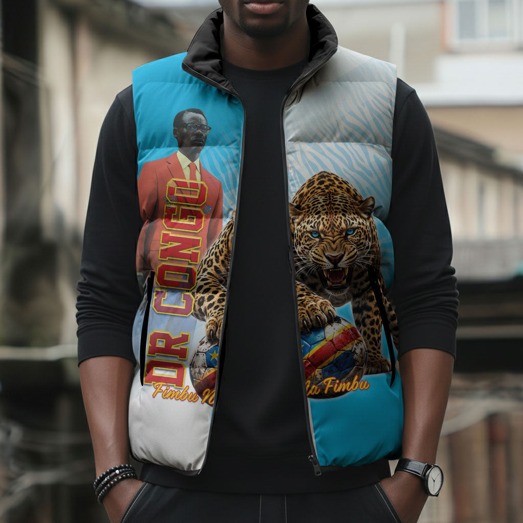 Custom DR Congo Football 2026 Sleeveless Puffer Jacket Fimbu Na Fimbu