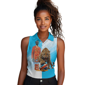 Custom DR Congo Football 2026 Women Sleeveless Polo Shirt Fimbu Na Fimbu