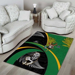 New Zealand And South Africa Rugby Area Rug 2023 Springboks Combine All Black Silver Fern