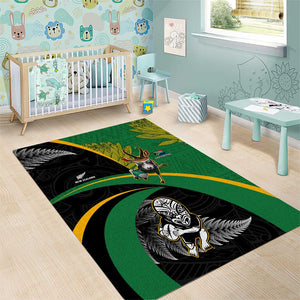 New Zealand And South Africa Rugby Area Rug 2023 Springboks Combine All Black Silver Fern