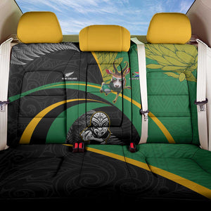 New Zealand And South Africa Rugby Back Car Seat Cover 2023 Springboks Combine All Black Silver Fern