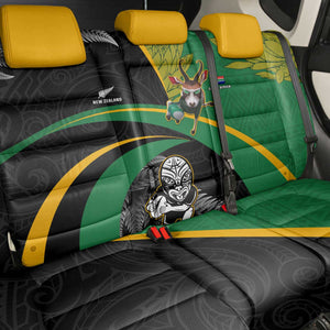 New Zealand And South Africa Rugby Back Car Seat Cover 2023 Springboks Combine All Black Silver Fern