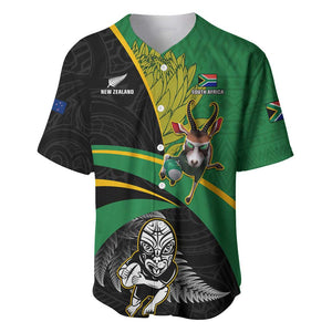 Custom New Zealand And South Africa Rugby Baseball Jersey 2023 Springboks Combine All Black Silver Fern