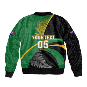 Custom New Zealand And South Africa Rugby Bomber Jacket 2023 Springboks Combine All Black Silver Fern