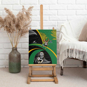 New Zealand And South Africa Rugby Canvas Wall Art 2023 Springboks Combine All Black Silver Fern