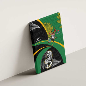 New Zealand And South Africa Rugby Canvas Wall Art 2023 Springboks Combine All Black Silver Fern