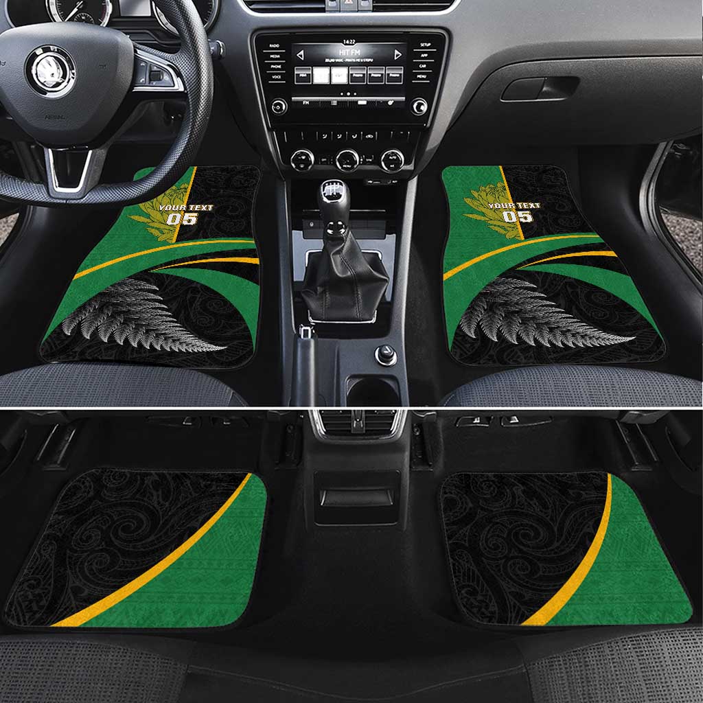 New Zealand And South Africa Rugby Car Mats 2023 Springboks Combine All Black Silver Fern