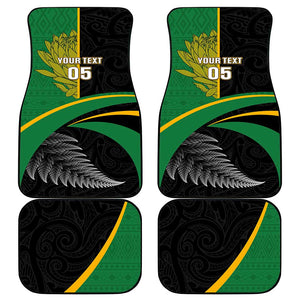 New Zealand And South Africa Rugby Car Mats 2023 Springboks Combine All Black Silver Fern