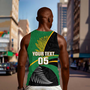 Custom New Zealand And South Africa Rugby Men Tank Top 2023 Springboks Combine All Black Silver Fern