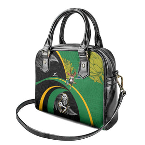 New Zealand And South Africa Rugby Shoulder Handbag 2023 Springboks Combine All Black Silver Fern