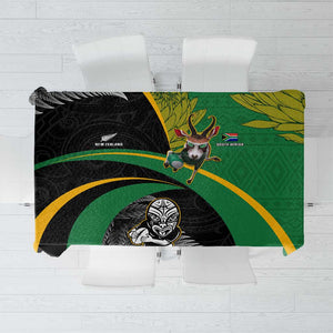 New Zealand And South Africa Rugby Tablecloth 2023 Springboks Combine All Black Silver Fern