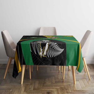 New Zealand And South Africa Rugby Tablecloth 2023 Springboks Combine All Black Silver Fern