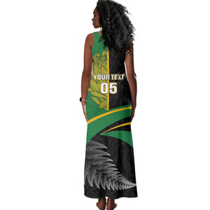 Custom New Zealand And South Africa Rugby Tank Maxi Dress 2023 Springboks Combine All Black Silver Fern