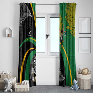 New Zealand And South Africa Rugby Window Curtain 2023 Springboks Combine All Black Silver Fern