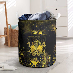 Haiti 1804 Laundry Basket Gold Tropical Leaves And Coat Of Arms - African Pride