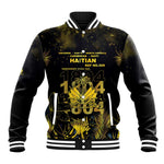 Haiti 1804 Baseball Jacket Gold Tropical Leaves And Coat Of Arms - African Pride